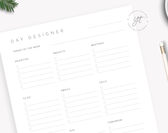 Editable Daily Work Planner Printable, Fillable Work Day Planner Template, Business Daily To Do List Checklist, Work Day Organiser A5 Half