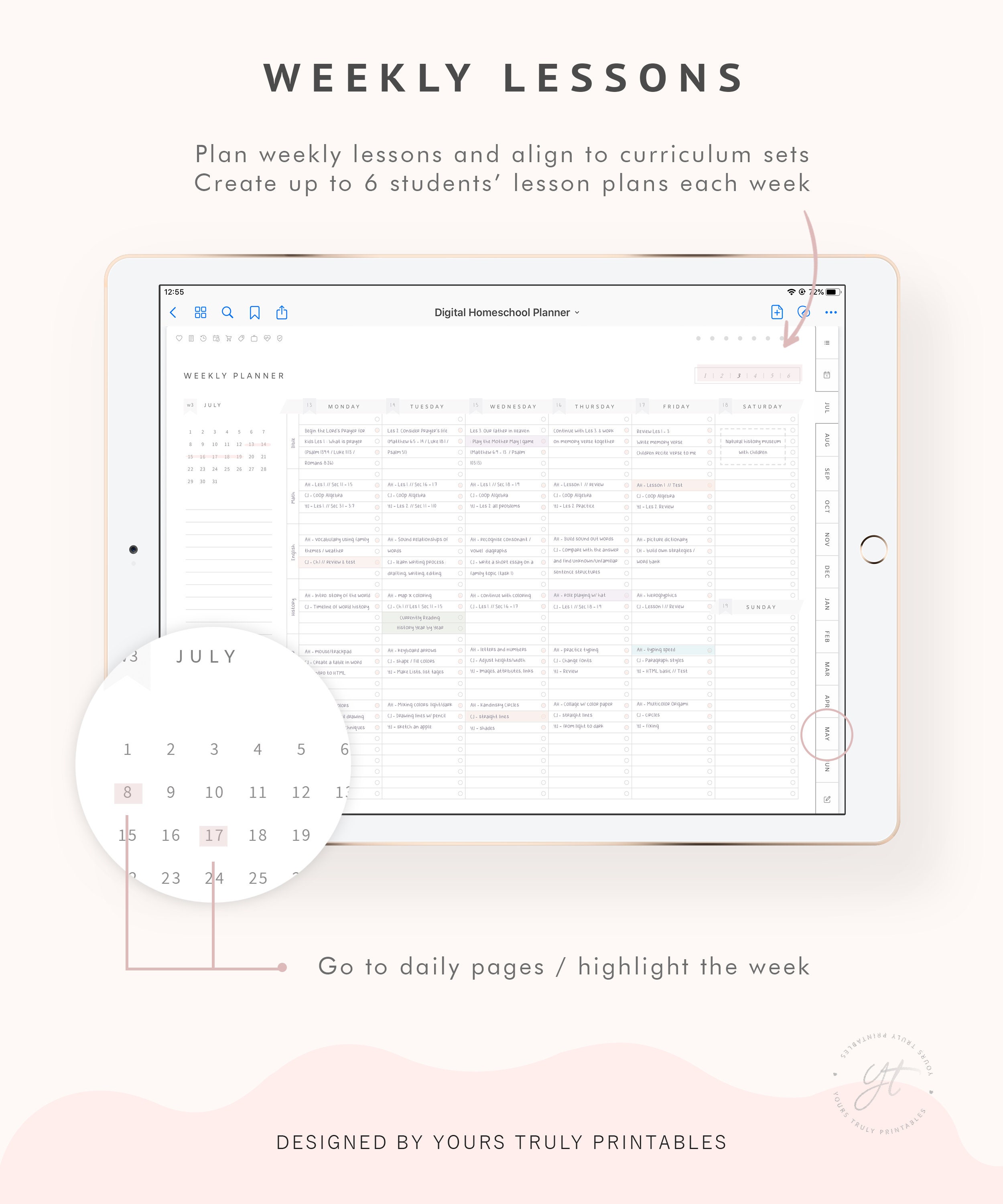 Digital Homeschool Planner GoodNotes iPad Undated Weekly Etsy