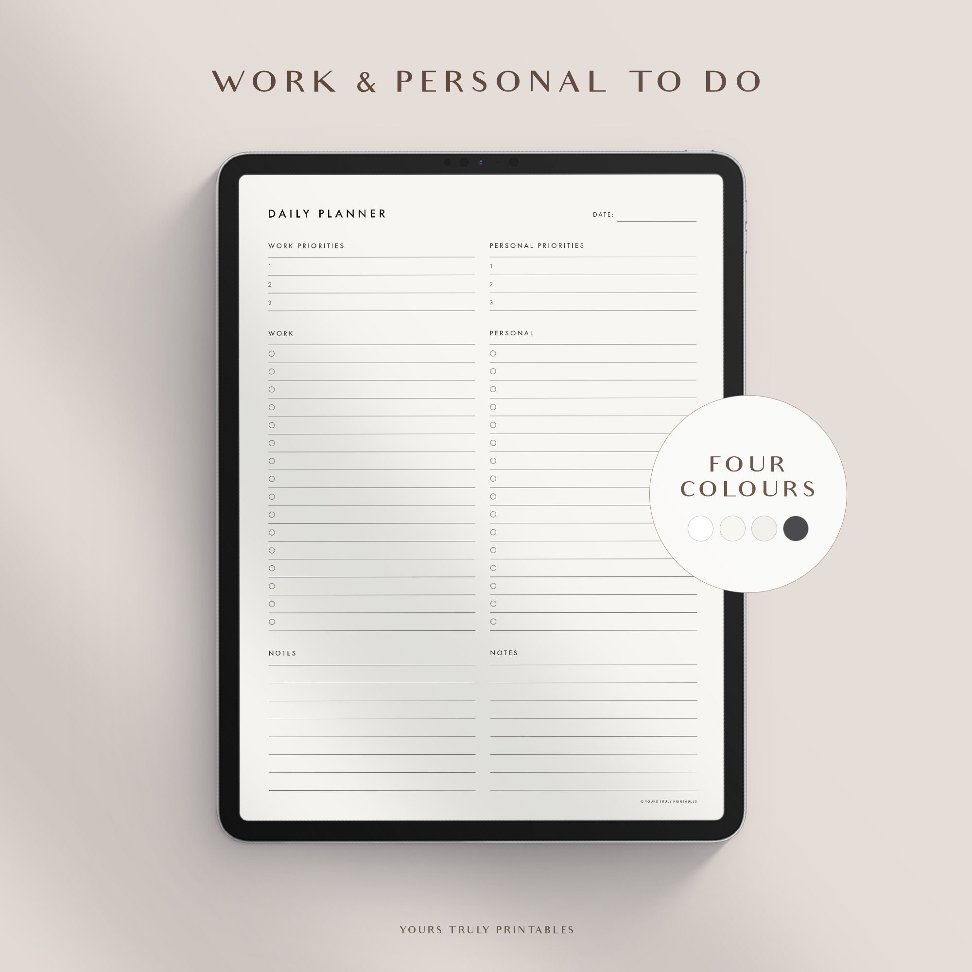 Digital Daily to Do List Template, Printable Work From Home Planner ...