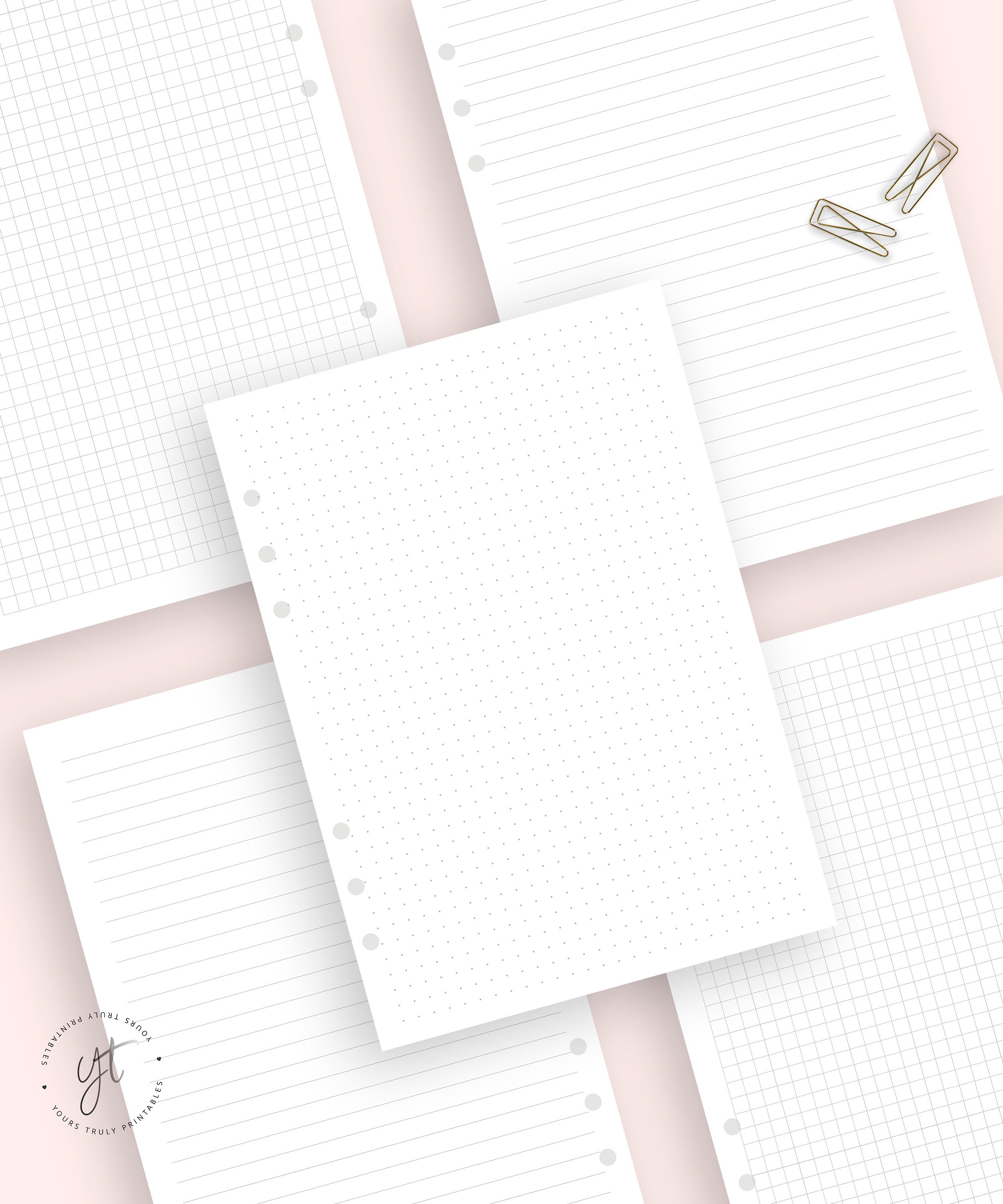 Printable Notebook Paper Templates – Dotted Grid, Graph Paper, Lined ...