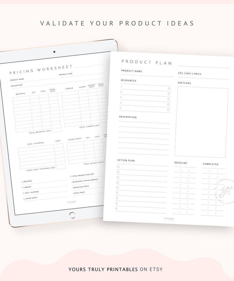 Product Planner Etsy Shop Listing Tracker Product Inventory Etsy