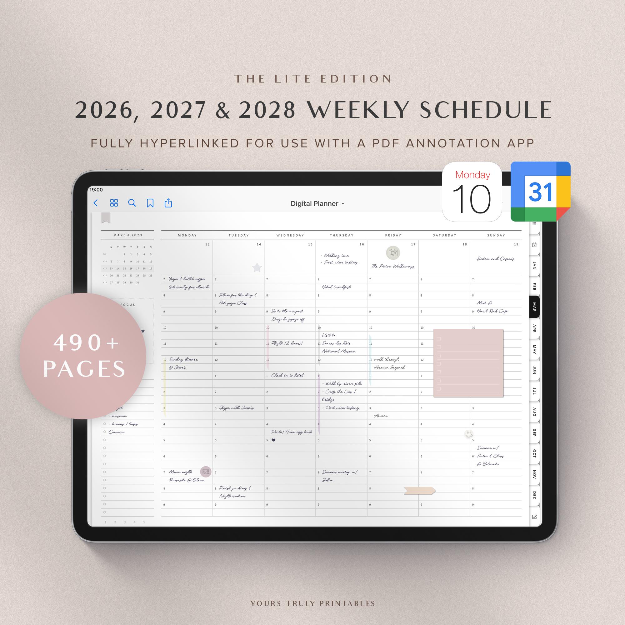 2026 2027 Digital Planner Goodnotes Planner Daily Planner Weekly Hourly ...