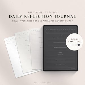 Journal numérique de réflexion quotidienne - Journal quotidien de soins personnels, Journal de gratitude GoodNotes, Journal de santé mentale, Journal de pleine conscience, Anxiété