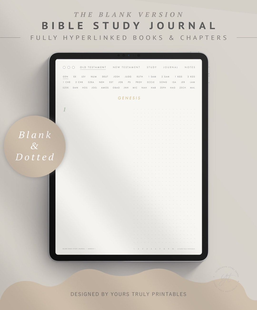 Digital Bible Study Journal Template Dotted Portrait - Etsy