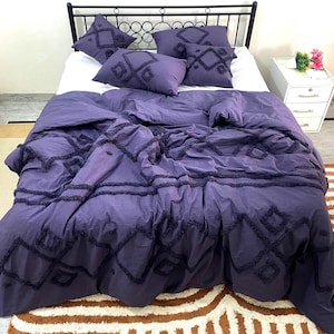 Getufteter Bettbezug | Luxus 100% Baumwolle Ultra Soft Bettwäsche Set | Alle Größen Premium Quilt Cover Set