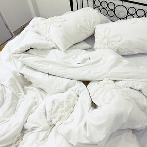 Weicher strukturierter Tufted Bettbezug Boho-Baumwollbettwäsche-Set Boho-Bettwäscheset Trösterbezug Set mit 2 passenden Kissenbezügen