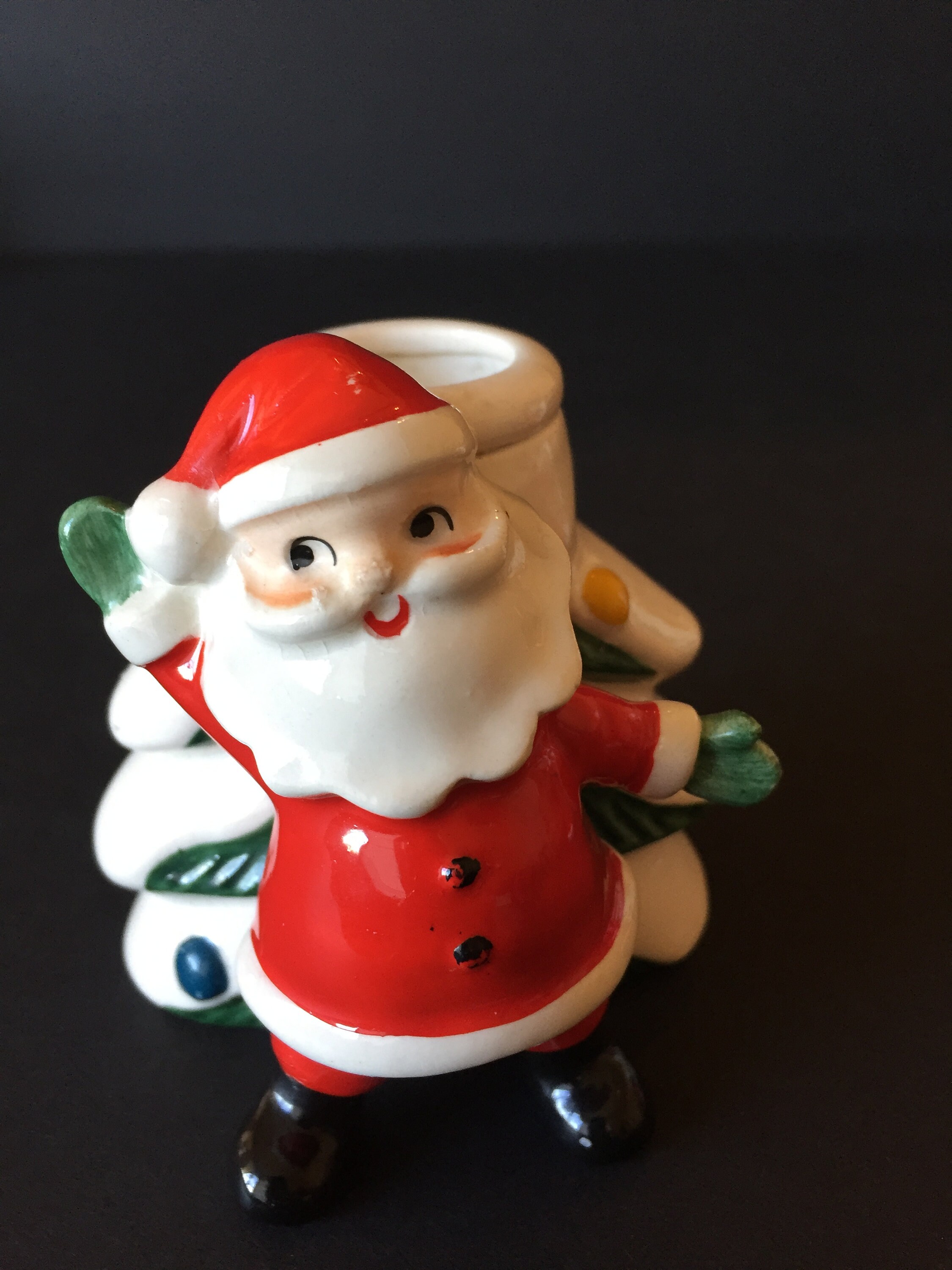 Vintage Norcrest Santa and Mrs Claus candle holders Christmas Etsy