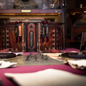 DM Screen - Book of Ancient Legends | Handcrafted Wooden RPG GM Screen for DnD, Pathfinder, Roleplaying Games, Tabletop, Fantasy Adventures image 3