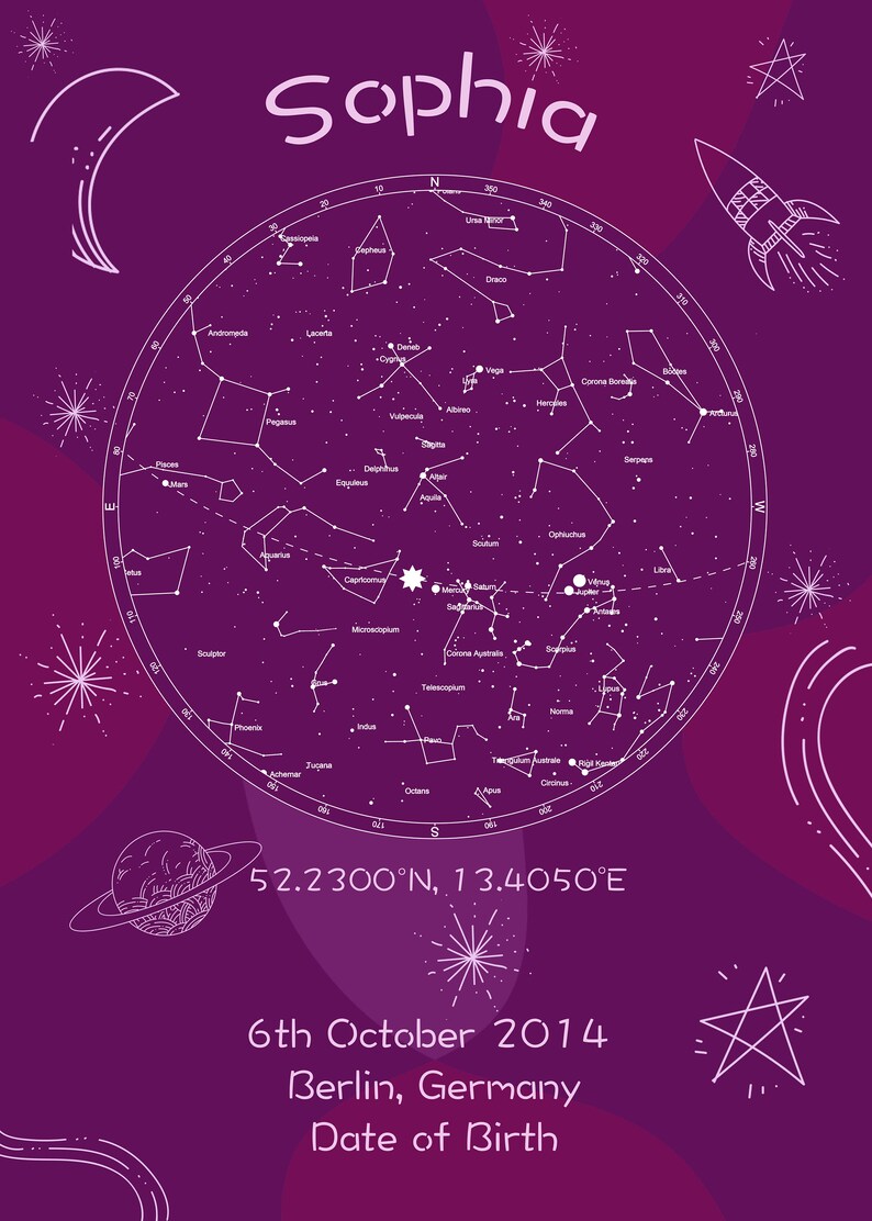 Custom Star Map Custom Sky Map - Il 794xN.1800600019 Leao 