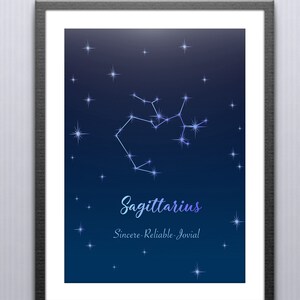 Schütze-Druck, Sternzeichen drucken Sternenkarte druckbare Kunst, Sternzeichen, Astrologie zu drucken, Konstellation drucken