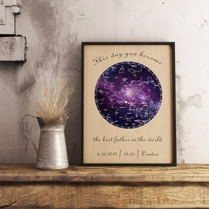 Festa del papà regali personali, Custom Star mappa, Custom Sky Map, Personalized cielo mappa, regalo di compleanno, regalo di nascita, Star mappa, mappa del cielo, stellare