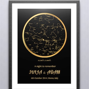 Beste Jahrestagsgeschenk, Custom Sternenkarte, benutzerdefinierte Karte des Himmels, personalisierte Karte des Himmels, Geburtstagsgeschenk, Hochzeitsgeschenk, Stern-Karte, Karte des Himmels, Star Chart