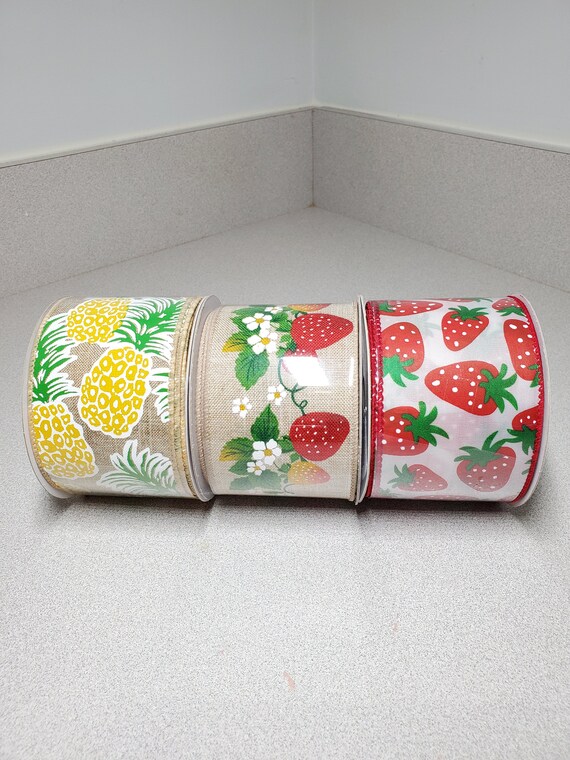 Wired Ribbon Strawberry Ribbon Pineapple Ribbon Ribbon 