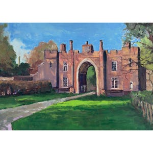 Peinture à l'huile originale d'une maison de gardien de Norfolk. C'est l'un des postes de garde du Heydon, dans le nord de Norfolk, en Angleterre.