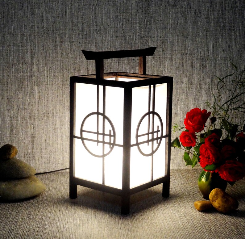 Japanese Lamp from rice paper Japanese table lamp. Shoji lamp Etsy
