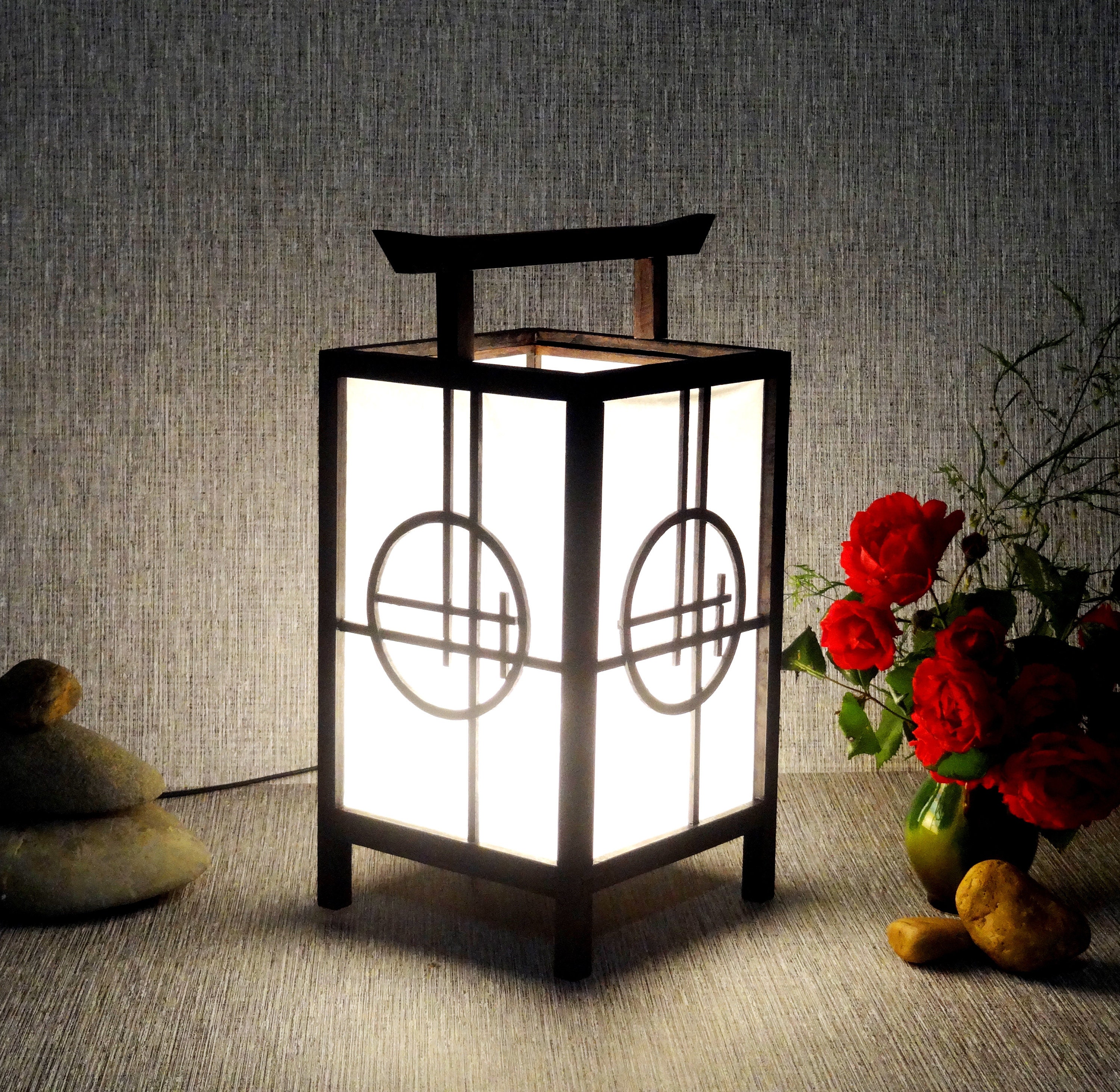 Japanese Lamp From Rice Paper japanese Table Lamp. Shoji Lamp Etsy Canada
