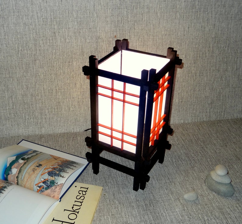 Japanese shoji lamp Japanese Lantern Lamp Shade Japanese Etsy
