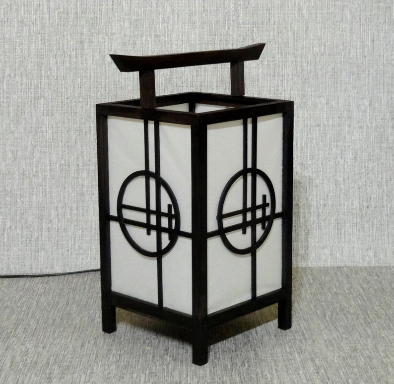 Japanese Lamp from rice paper Japanese table lamp. Shoji lamp Etsy