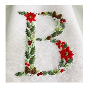 Embroidered Easter Napkins, Monogrammed Table Linens, Spring Fall Autumn Thanksgiving Christmas Chinoiserie Customized Wedding Mothers&#39; Gift