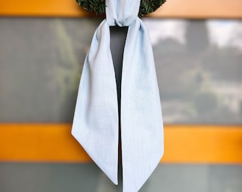 Premium Linen Wreath Sash, Embroidered Monogram Option