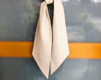 Fascia per ghirlanda in lino naturale, decoro beige, opzione monogramma ricamato