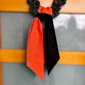 Quality linen wreath sash, Halloween linen sash, mother&#39;s day gift, embroidered monogram sash, linen wreath sash blank, basket sash