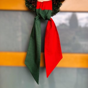Quality linen wreath sash, Christmas linen sash, mother&#39;s day gift, embroidered monogram sash, linen wreath sash blank, basket sash