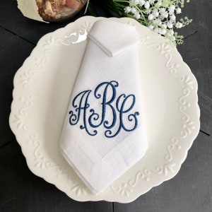 Embroidered Linen Napkin: Personalized Monogrammed Table Linens