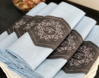 Monogrammed Napkin Ring, Custom Napkin Holder, Minimalist Modern Personalised Gift