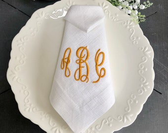 Embroidered Linen Napkin: Personalized Monogrammed Table Linens