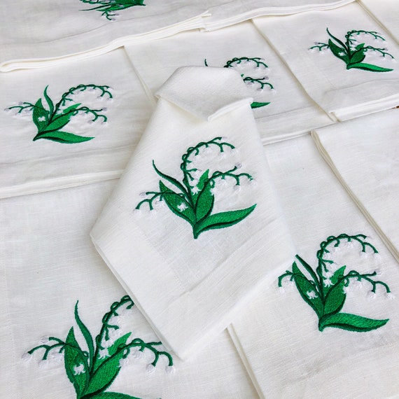 Servilletas bordadas de Pascua jardín de flores de lirio de - Etsy México Servilletas bordadas de Pascua jardín de flores de lirio de - Etsy México