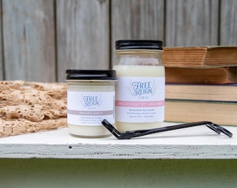 Wood Wick Soy Candle, Handpoured Candle, Glass Jar Candle, Natural Soy Candle, Farm House Rustic Candle phthalate free