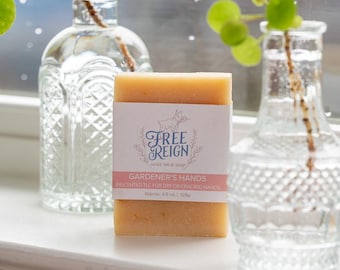 Gardener's Hands Goat Milk Soap Unscented Herbal Calendula Kukui Handmade soap, natural soap, organic soap