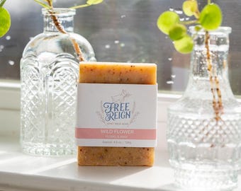 Wildflower Goat Milk Soap Free Reign Farm Natural Goat Milk Soap Goats Milk Handmade Soap Homemade
