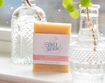 Poison Ivy Poison Oak Poison Sumac Goat Milk Soap with Jewelweed Pine Tar Tea Tree Oil Goats Milk Soap Herbal Soap