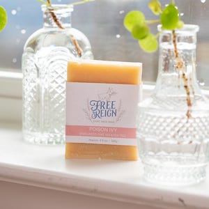 Poison Ivy Poison Oak Poison Sumak Goat Mik Soap with Jewelweed Pine Tar Tea Tree Oil Goats Milk Soap herbal soap itch relief