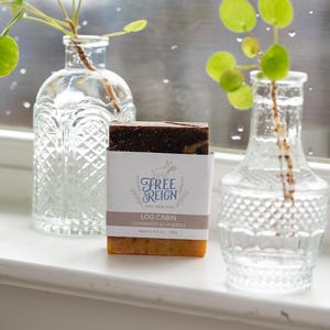 Log Cabin Goat Milk Soap Fir and Cedar Pine Goats milk soap Natural Soap Essential oil soap for men, Gift for him, Guy soap, Man soap