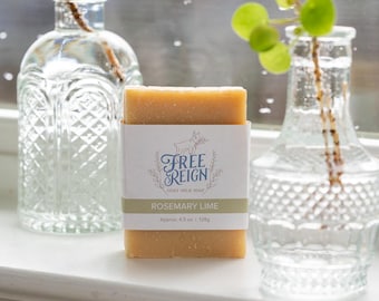 Rosemary Lime Goat Milk Soap  All Natural Soap, Handmade Soap, Homemade Soap, Handcrafted Soap, Essential Oil Soap