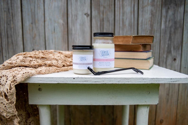 Wood Wick Soy Candle, Handpoured Candle, Glass Jar Candle, Natural Soy Candle, Farm House Rustic Candle phthalate free image 1