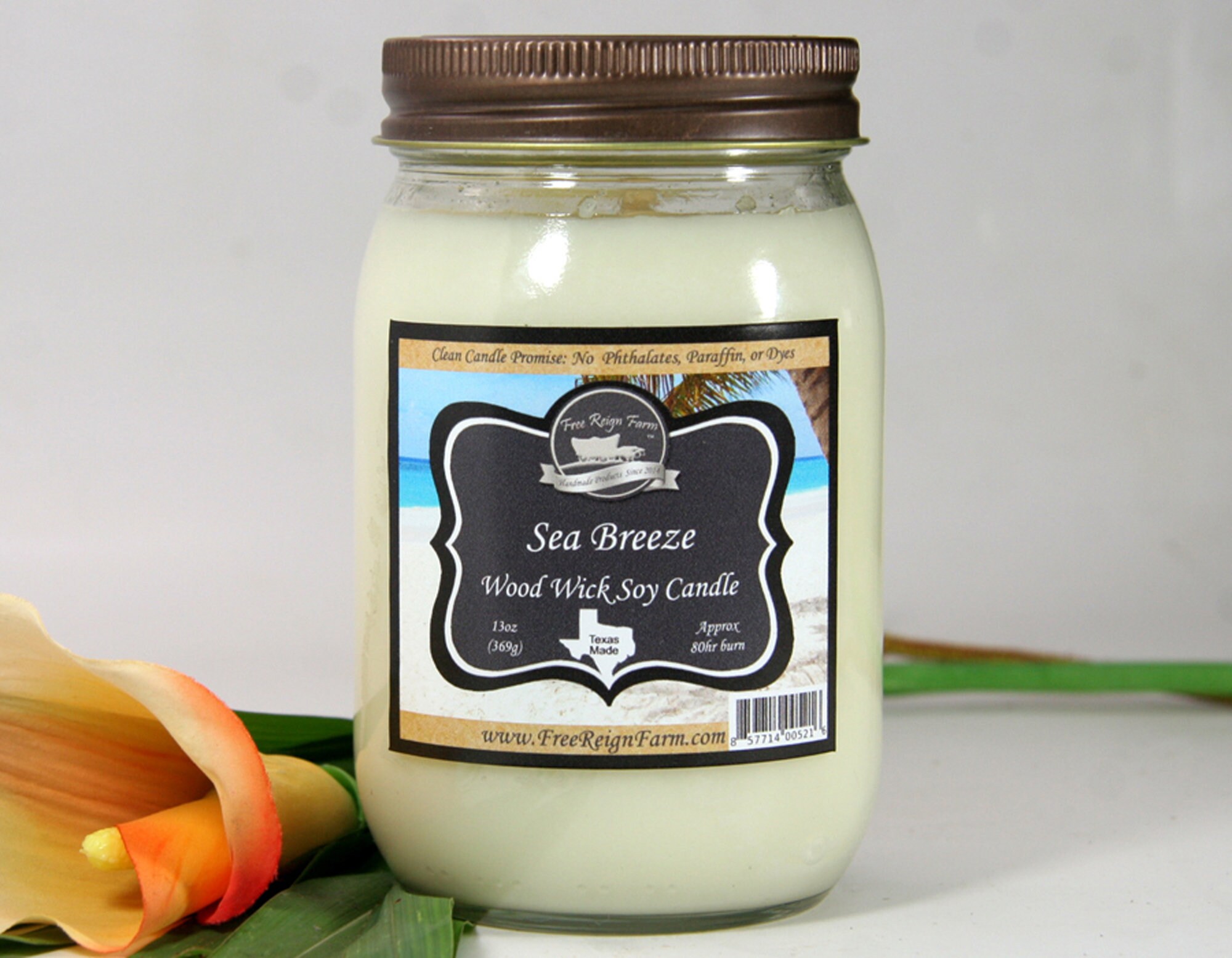 Vanilla Amber Wood Wick Soy Candle