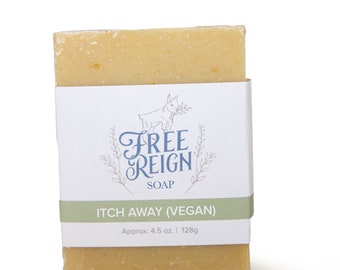 Itch Away Chickweed & Oatmeal Vegan Soap natural soap handmade Lavender and Eucalyptus Essential Oils