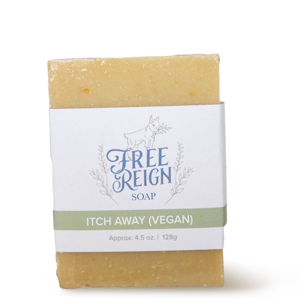 Itch Away Chickweed & Oatmeal Vegan Soap natural soap handmade Lavender and Eucalyptus Essential Oils