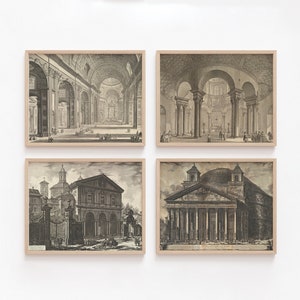 Roman Architecture Illustrations  — Four Cheap High Quality Vintage Illustrations — printable architecture art — Instant Download