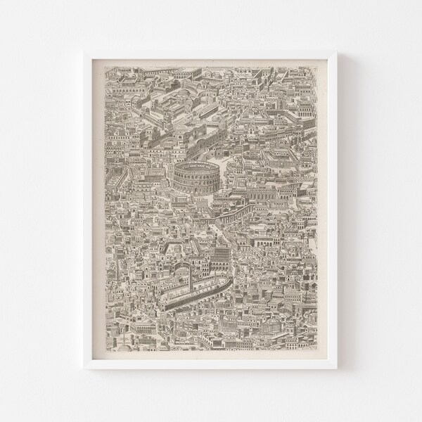 Rome Map Illustration — printable Architecture art