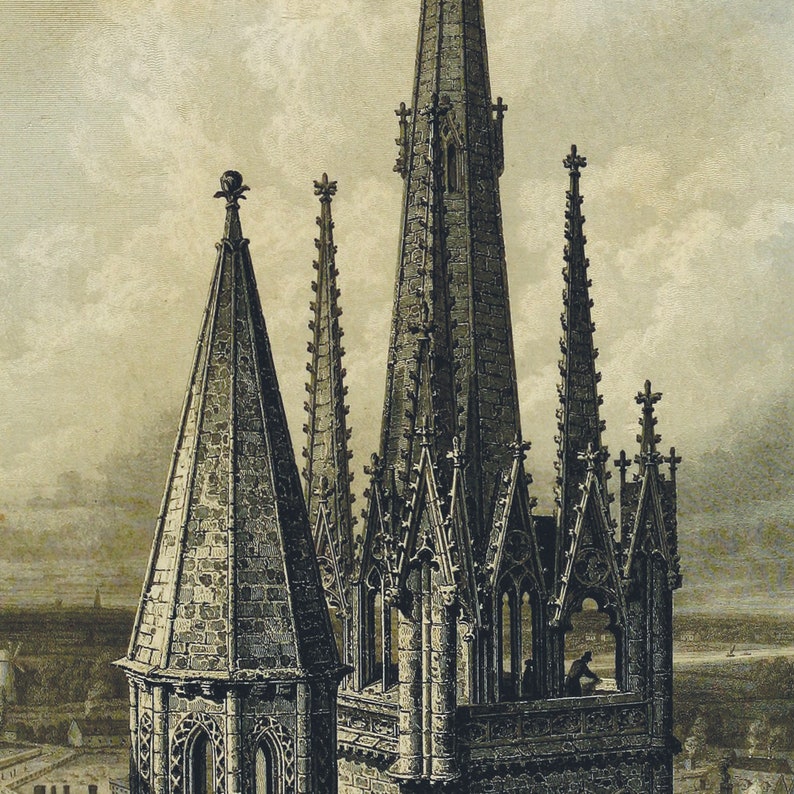 Cheap Medieval Gothic Cathedrals Set Four Vintage Architecture ...