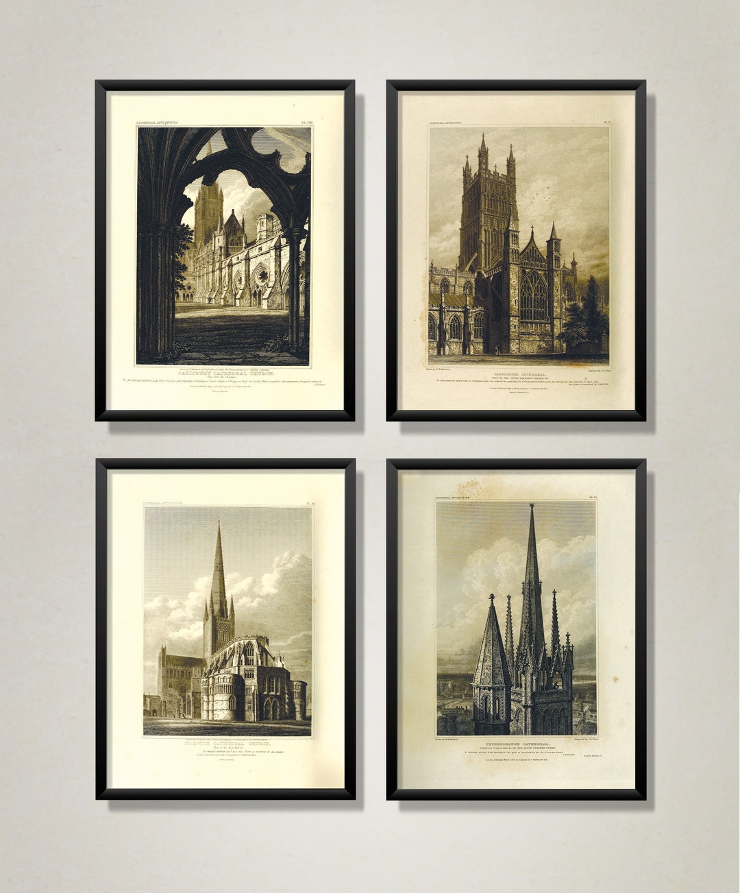 Cheap Medieval Gothic Cathedrals Set Four Vintage Architecture ...