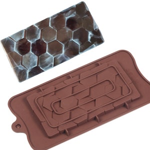 CHOCOLATE BAR MOLD, Honeycomb Shaped Mold, Candy Mold, Silicone Mold, Hexagon Mold, Bee Theme Baking Supplies, Fast Shipping, ShapemCom