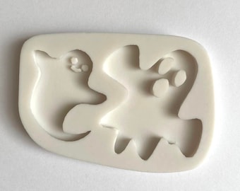 GHOSTS MOLD, Fondant Mold, Halloween Cake Decoration, Chocolate Treats Mold, Spooky Mold, Silicone Resin Mold, Clay Mold, Ghoul Mold