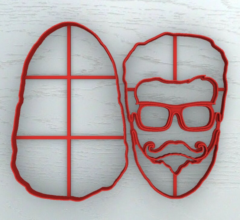 BEARD GUY Cookie CUTTER Fondant Cutter Cool Guy Cookie Etsy