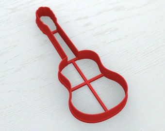 CUTTER COOKIE DI CHITARRA, tagliatore di biscotti in plastica a tema musicista, decorazione torta, taglierina fondente, forniture di cottura uniche, spedizione veloce, Shapem
